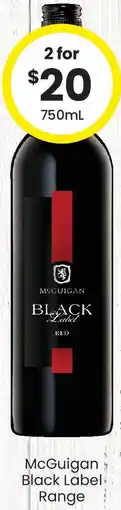 The Bottle O McGuigan Black Label Range offer