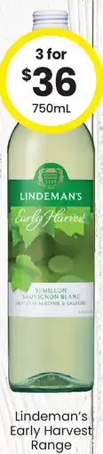 The Bottle O Lindeman's Early Harvest Range offer