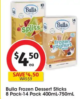 Coles Bulla Frozen Dessert Sticks offer