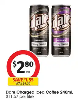 Coles Dare Charged Iced Coffee offer