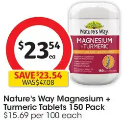 Coles Nature's Way Magnesium + Turmeric Tablets offer