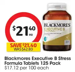 Coles Blackmores Executive B Stress Formula Tablets offer