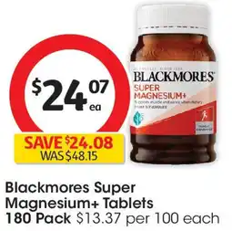 Coles Blackmores Super Magnesium+ Tablets offer
