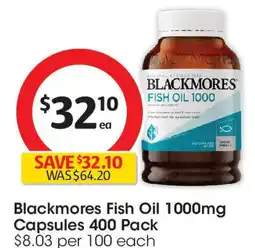 Coles Blackmores Fish Oil 1000mg Capsules offer