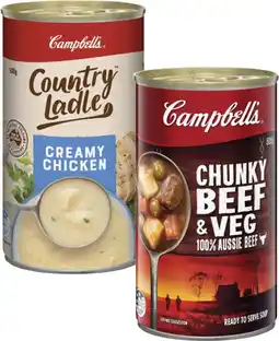 Coles Campbell's Country Ladle or Chunky Soup 495g-505g offer