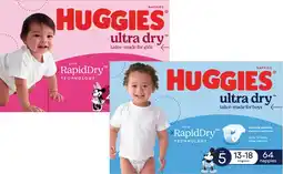 Coles Huggies Ultra Dry Jumbo Nappies 60 Pack-108 Pack offer
