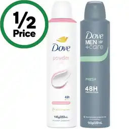 Woolworths Dove Antiperspirant Deodorant 250ml offer