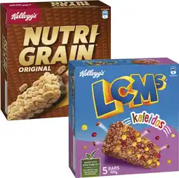 Coles Kellogg's LCMs or Nutri Grain Bars 5 Pack 100g-110g offer