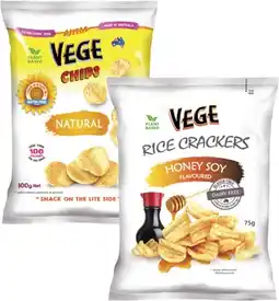 Coles Vege Chips 100g or Rice Crackers 75g offer