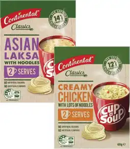 Coles Continental Cup a Soup 2 Serves 50g-75g offer