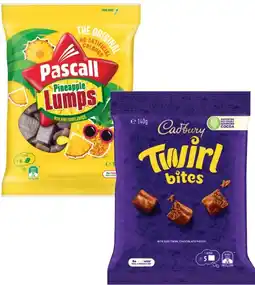 Coles Cadbury or Europe Bites 120g-160g or Pascall Chocolate Bites 160g-185g offer