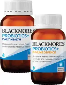 Coles Blackmores Probiotics+ Daily Health or Immune Defence Capsules 30 Pack offer
