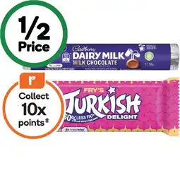 Woolworths Cadbury Medium Bars 30-55g or Europe Bars 40g offer