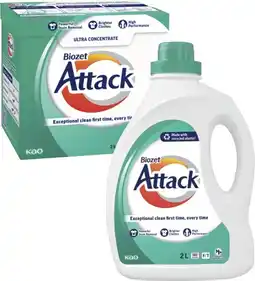 Coles Biozet Attack Regular Laundry Liquid 2 Litre or Powder 2kg offer