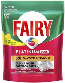 Coles Fairy Platinum Plus Dishwashing Tablets 70 Pack offer