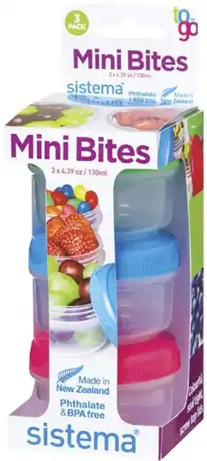 Coles Sistema To Go Mini Bites 3 Pack offer