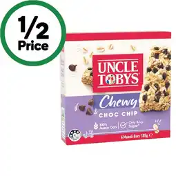 Woolworths Uncle Tobys Muesli Bars 145-185g Pk 5-6 offer