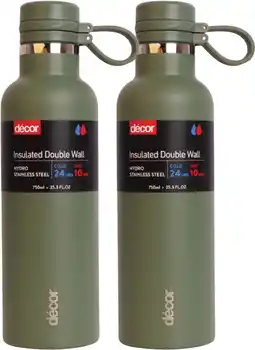 Coles Décor Insulated Double Wall Hydro Bottle 750mL offer