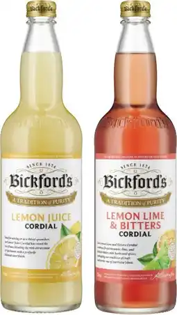 Coles Bickford's Cordial 750mL offer