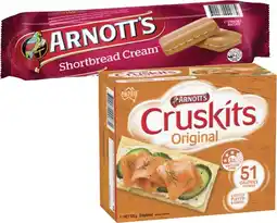 Coles Arnott's Shortbread Cream Biscuits or Cruskits Crispbread 125g-250g offer
