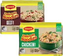 Coles Maggi 2 Minute Noodles 5 Pack 335g-380g offer