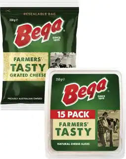 Coles Bega Cheese Block, Slices or Shredded 250g offer