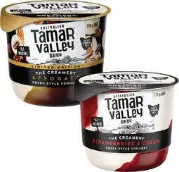 Coles Tamar Valley Dairy The Creamery Greek Style Yoghurt 170g offer
