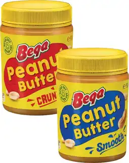 Coles Bega Smooth or Crunchy Peanut Butter 470g offer