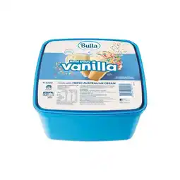 Woolworths Bulla Ice Cream 4 Litre – From the Freezer offer