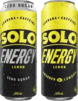 Coles NEW Solo Lemon Energy Drink 500mL offer