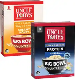 Coles Uncle Tobys Oats Big Bowl Sachets 368g offer
