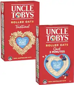 Coles Uncle Tobys Rolled Oats 1kg offer