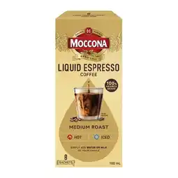 Woolworths Moccona Liquid Coffee Sachets Pk 8 offer