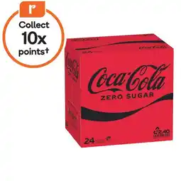 Woolworths Coca-Cola Classic, Zero Sugar or Diet Soft Drink 24 x 375ml offer