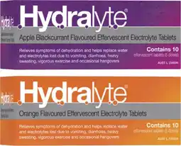 Coles Hydralyte Effervescent Tablets 10 Pack^ offer
