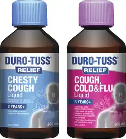 Coles Duro-Tuss Relief Liquid 200mL^ offer