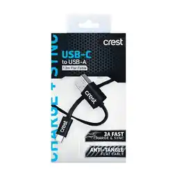 Woolworths Crest USB C Flat Cable 1.2m Pk 1 – Black offer
