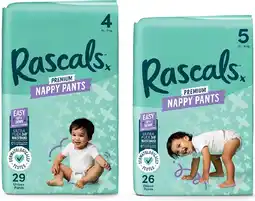 Coles Rascals Premium Nappy Pants 22 Pack-29 Pack offer