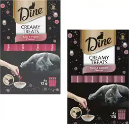 Coles Dine Creamy Treats Cat Food 4x12g offer