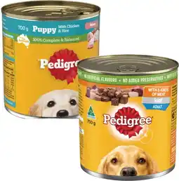 Coles Pedigree Dog Food 700g offer
