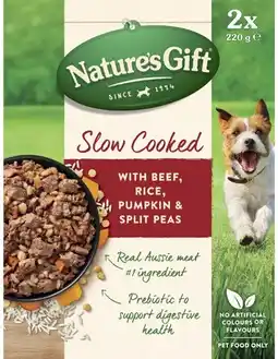 Coles Nature's Gift Slow Cooked Dog Food 2x220g offer