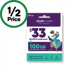 Woolworths Dodo $33 Starter Kit¥ offer