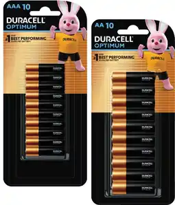 Coles Duracell Optimum Batteries AA or AAA 10 Pack offer