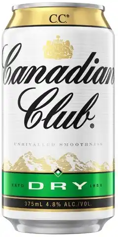 Coles Canadian Club & Dry Cans 10x375mL offer
