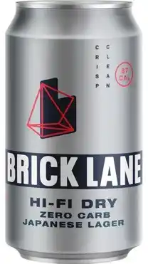 Coles Brick Lane Hi-Fi Dry Japanese No Carb Lager Cans 24x355mL offer