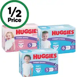 Woolworths Huggies Ultra Dry Nappy Pants Pk 24-36 offer