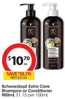 Coles Schwarzkopf Extra Care Shampoo or Conditioner offer