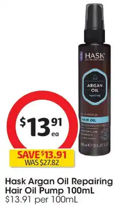 Coles Hask Argan Oil Repairing Hair Oil Pump offer