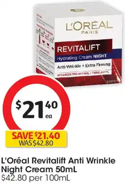 Coles L'Oréal Revitalift Anti Wrinkle Night Cream offer