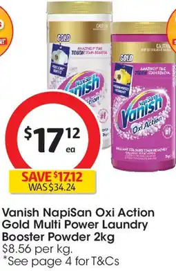 Coles Vanish Napisan Oxi Action Gold Multi Power Laundry Booster Powder offer